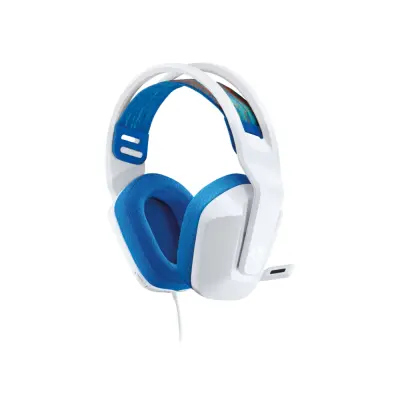 AUDÍFONOS DE DIADEMA GAMING DE COLOR BLANCO LOGITECH DE CABLE CON MICRÓFONO PLUG-AND-PLAY G335